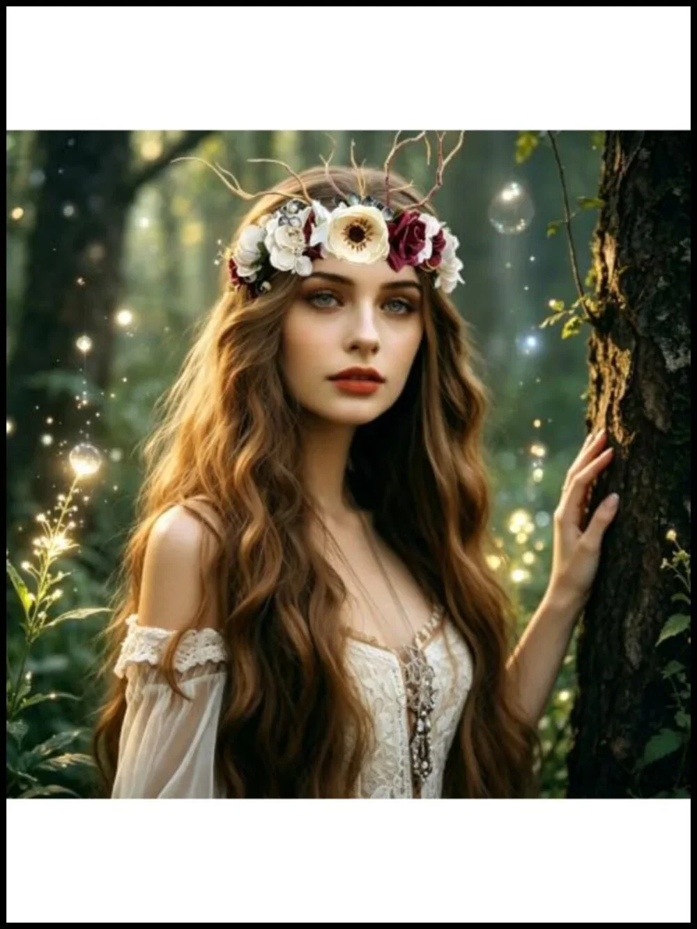 Deer Flower Crown Floral Headpiece Hair Halo Adjustable Women's